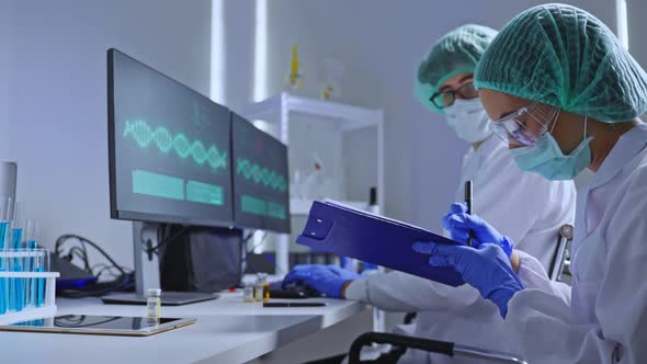 The Coronavirus or COVID-19 vaccine researched by pharmaceutical bio research and development. alt