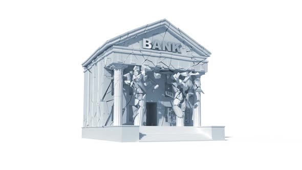 Economic Crisis, Crumbling Bank Building