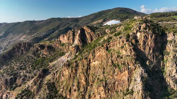 Mountain landscape aerial view 4 K Turkey Alanya alt