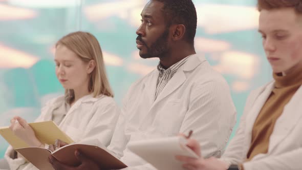 Afro American Medical Student at Lecture alt