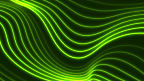 Bright Green Neon Curved Wavy Lines