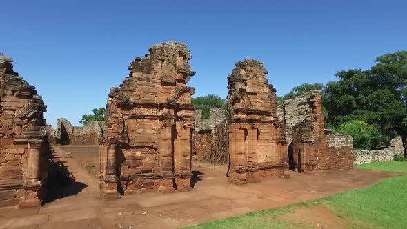 Aerial view Ruins of Jesuit Building, San Ignacio in Misiones (Argentina). alt