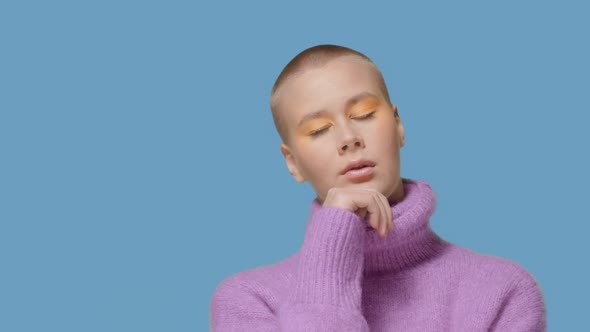 Bold Caucasian Model in Studio Video Portrait