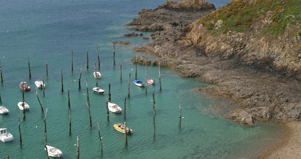 The traditional harbour of Gwin Zegal at Plouha, Cotes d Armor department, Brittany in France alt