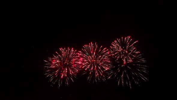 Loop Seamless of Real Fireworks with Abstract Blur Bokeh Lights in Night Sky alt