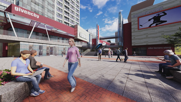 Pedestrian Street Commercial Plaza Shopping Center alt