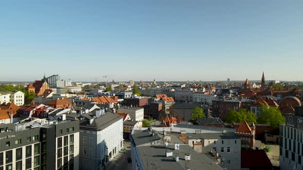 Slope rooftops of Bydgoszcz Kujawsko Pomorskie aerial alt