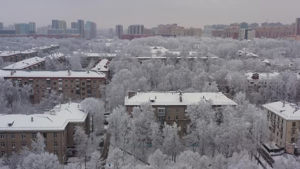 A Winter Cityscape After a Snowfall