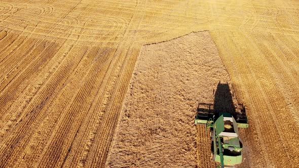 Wheat Harvest time in Turkey. Combine harvester working on a wheat ...