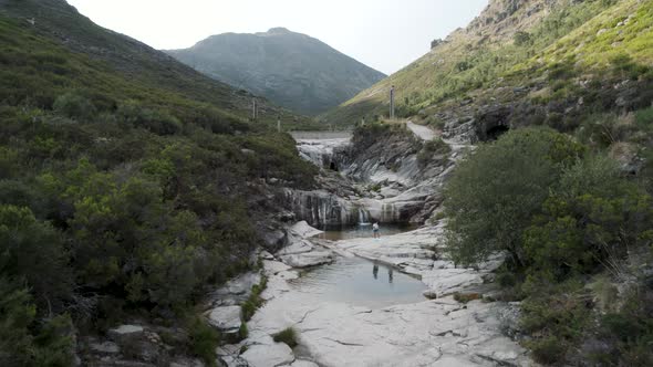 Seven stunning natural pools surrounded by lush nature, Sete Lagoas, Geres National Park.