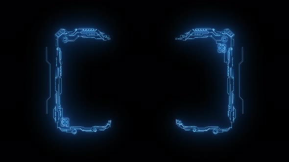 Hud Frame Digital Technology Plexus Lines, Alpha Channel alt