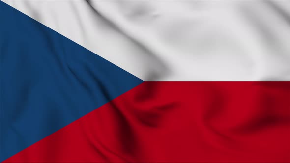 Czech flag seamless waving animation