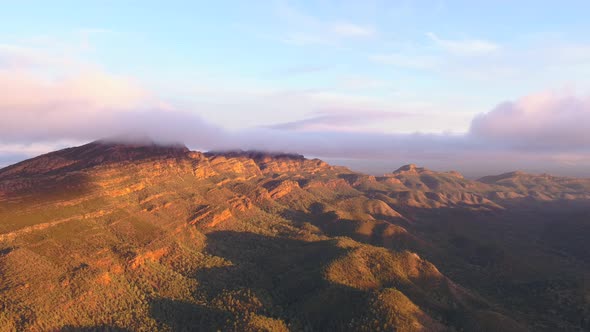 Wilpena Pound drone footage at sunrise alt