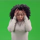 Green Screen Young African Female Showing Worry and Fear - VideoHive Item for Sale