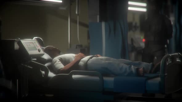 A patient is in the hospital