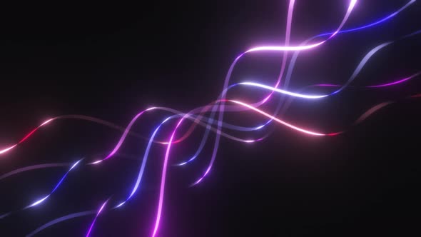 4k Colored Neon Ribbons Background