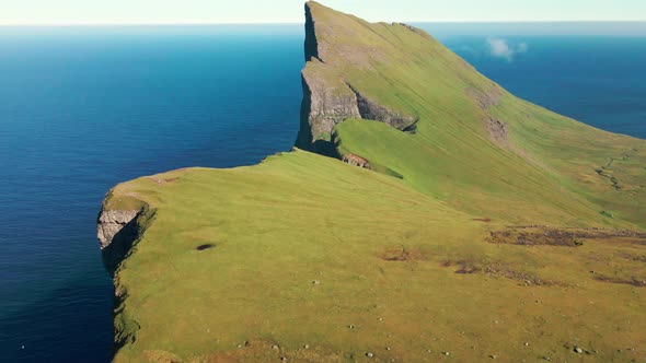 Drone Shot Of Mylingur Mountain On Streymoy Island alt