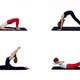 Sporty Woman Doing Set of Yoga Exercises on White Background - VideoHive Item for Sale