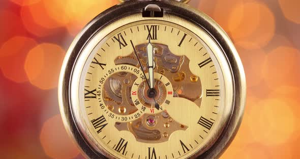 Retro Style Clock Christmas or New Year Abstract Background alt