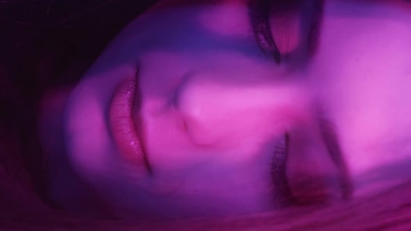 Female Shyness Romantic Look Neon Light Vertical alt