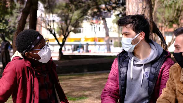 Black and White Mask Man Talking alt