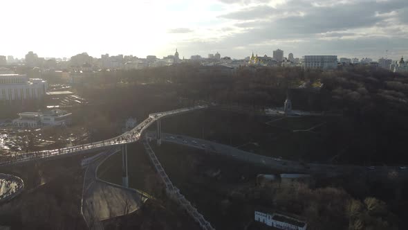 Low Angle View of New Pedestrian Bridge Called Klitschko Bridge