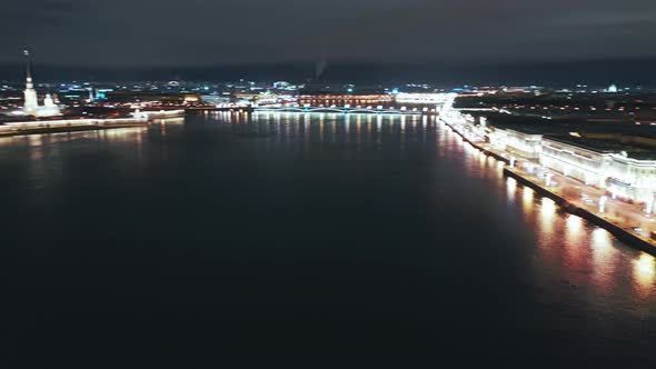 Aerial View of Winter Palace or Hermitage From Palace Embankment, Saint Petersburg, Russia