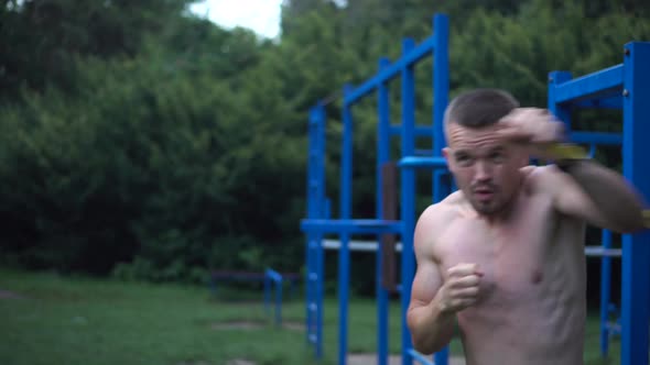 An Athlete Does Resistance Group Exercises