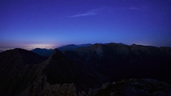 Dusk in the High Mountain Landscape