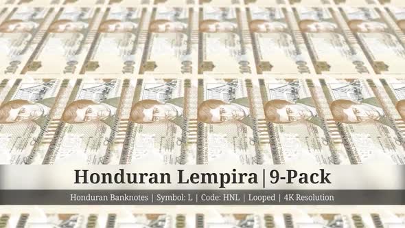 Honduran Lempira | Honduras Currency - 9 Pack | 4K Resolution | Looped alt