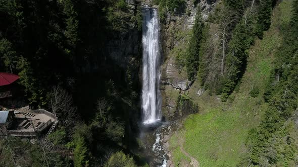 Waterfall and Hut alt