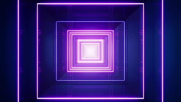 Neon Light Square Tunnel Loop alt