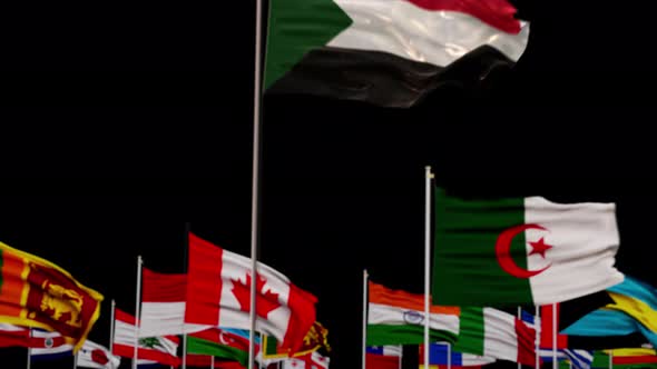 sudan Flag With World Flags In Alpha Channel