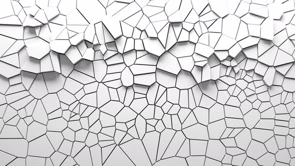 Abstract Animation of Voronoi Blocks Moving and Extruding alt