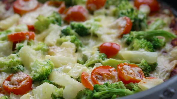 fresh homemade vegetarian pizza with vegetables