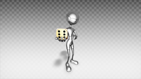 Silver 3D Man - Cartoon Show Game Cube alt