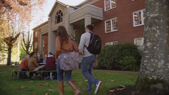 Group of college students on campus