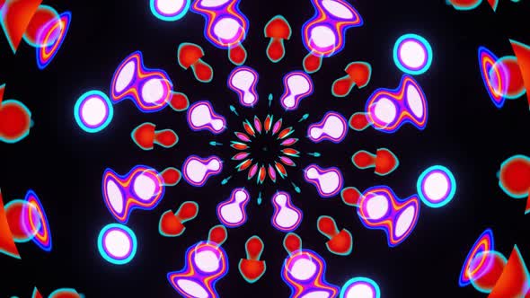 Animation of multi-colored overflows of pulsating rays 02 alt