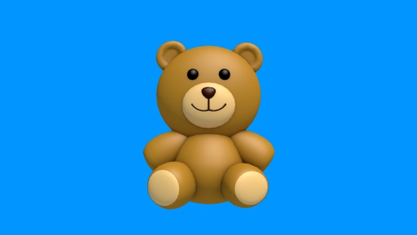 Teddy Bear 3D 360 degree spin – Looped