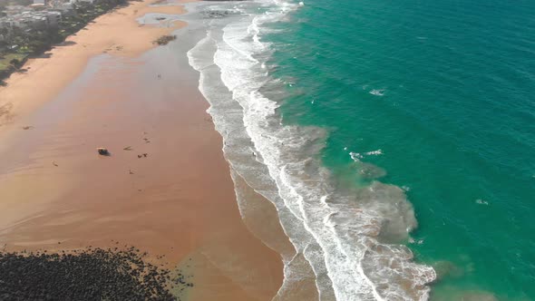 Aerial drone view of Bargara beach, Queensland, Australia alt