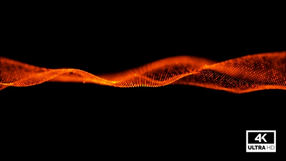 Red Digital Particles Wave Flow Background Looped V10 alt