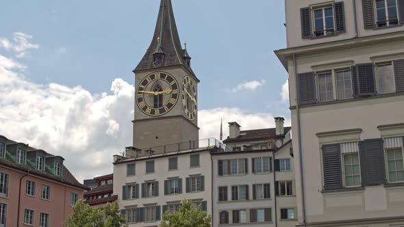 Grandiose Construction of St. Peter's Church in Zurich.