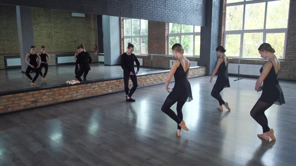 Attractive Dancers Finishing Lesson in Dance Hall alt