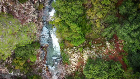 River of Trooditissa which forms Chantara waterfall. Limassol District, Cyprus alt