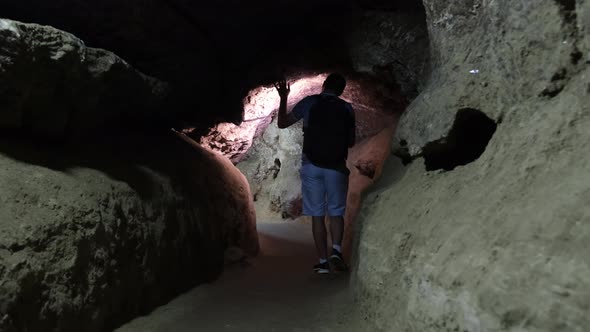 Cave, dungeon. Speleology, cave, dungeon, dark tunnel, underground excavations alt