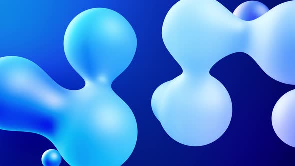 3d Abstract Background with Droplets of Molten Wax Merge and Fly Apart Drops in Liquid alt