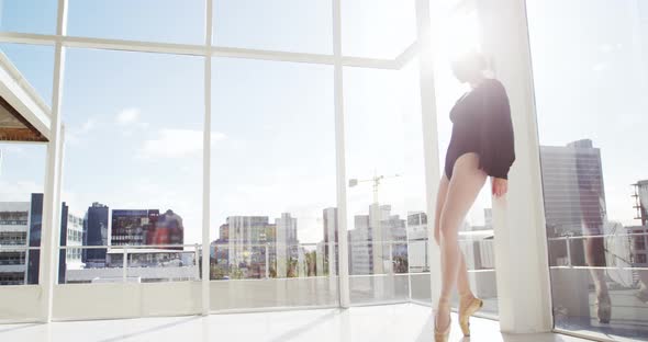 Ballerina practicing ballet dance alt