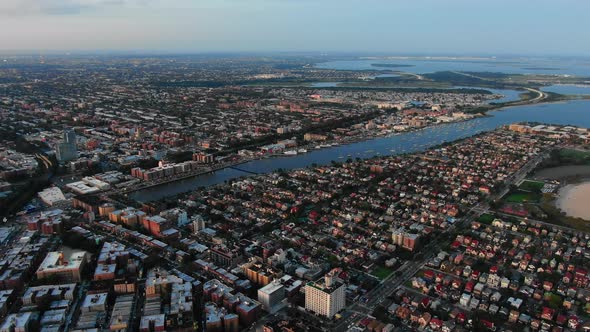Overhead Drone Shot of Housing Apartments Buildings in Brooklyn alt