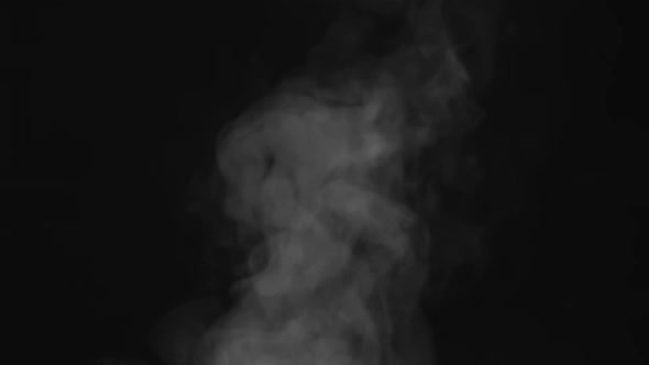 Curving White Steam On A Black Screen