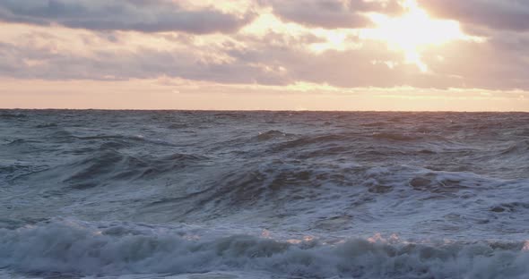 Gorgeous Sunset Background. Baltic Sea. Zelenogradsk, Kaliningrad Region, Russia. alt